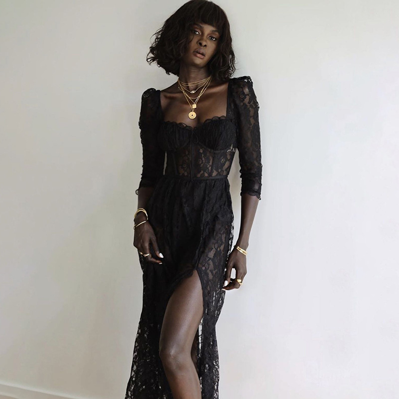 Buy In Bulk Long Black Beach Dresses for Ladies Chiffon Material, V-Neck  Design | Alibaba.com