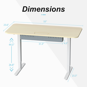 Bàn đứng có thể điều chỉnh chiều cao điện 55 "x 24" với khay quản lý cáp, chống va chạm, máy trạm cho văn phòng - Product Image 1