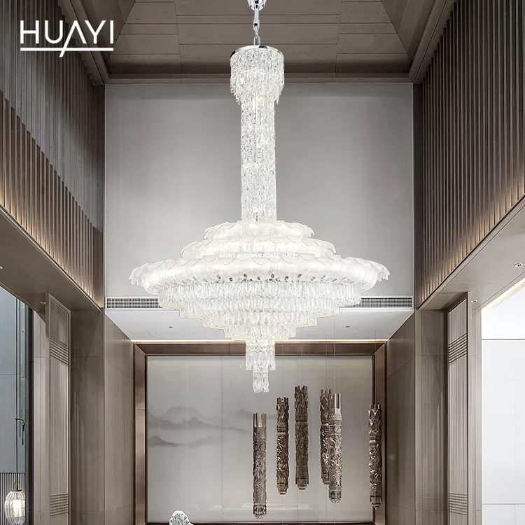 Individuelles einzigartiges luxuriöses kristall-dekoratives Villa-Stepper hohes Deckel großer Foyer großes Hotel Hochzeit Metall-Kronleuchter