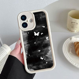 เคสโทรศัพท์ iPhone 17 ดีไซน์เท่สไตล์ยุโรปและอเมริกา ลายผีเสื้อสีเข้ม ทรายเพชร ป้องกันการกระแทกแบบเต็มตัว - Product Image 4