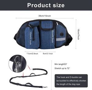 Laisse pour chien mains libres, laisse de course pour chien avec distributeur de sacs à excréments et poche pour le jogging, le <span class=keywords><strong>vélo</strong></span>, la course à pied et la marche - Product Image 4