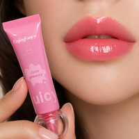 EnjoyFancy OEM Custom Private Label Jelly Lip Gloss Squeeze Tube Moisturizing Hydrating Plumping Lip Oil Lip Care Makeup