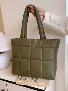 2025 Custom <b>Large</b> Capacity Women's Jute Tote Bag Korean Version Soft Padded Winter Handbag with Premium Shopping Feature - Product Image 2