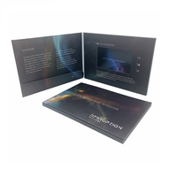 Carte de brochure vidéo noire A5 de 5.0 pouces avec livre vidéo numérique LCD personnalisé pour le salon d'affaires