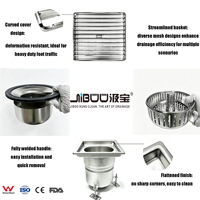 Grille carrée industrielle pour drain de sol en acier inoxydable SUS304, durable pour les ateliers alimentaires, les systèmes de drainage et les entrepôts