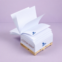 Bloc de Notas Adhesivas al por Mayor, Cubo de Notas Adhesivas Personalizado con Logotipo, Notas Adhesivas 3D Personalizadas con Base de Madera