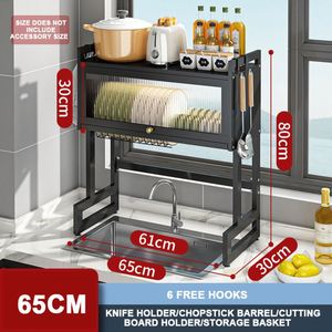 China Made Kitchen Accessories Home Storage <b>Shelf</b> Containers Pantry Kitchen Stainless Dish Drying Rack Dryer Dry Drainer Dishes - Product Image 2