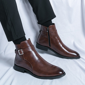 <span class=keywords><strong>Stivaletti</strong></span> Invernali Alti da <span class=keywords><strong>Uomo</strong></span> 2024 alla Caviglia con Tomaia in Pelle e Soletta in Gomma PU Nuovo Arrivo - Product Image 6