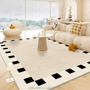 Tapis de salon sur mesure de luxe moderne abstrait, fabriqué à la machine, grande surface, velours cristal/faux cachemire - Product Image 4