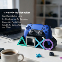 Supporto per Controller di Gioco Stampato in 3D Personalizzato, Design con Quattro Icone, Decorazione per Sala Giochi, Regalo