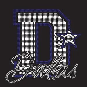 Transfert de strass Cowboys Diva Star à thermocoller, motif en strass à repasser, vente en gros - Aprise - Product Image 4