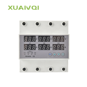 3-Phase 63A 80A 100A Voltmeter Adjustable Over Under Voltage <strong>Current</strong> Limit Protection Relays Protector - Product Image 4