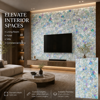 Panneau mural UV MORLENX à motif galets opale avec ligne dorée, revêtement mural décoratif pour projet d'intérieur de spa