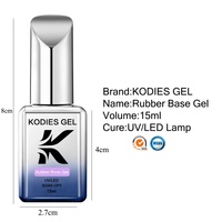 KODIES-Vernis à Ongles en Caoutchouc Naturel Nude, Semi-Permanent UV, Gel de Manucure Doux Pastel Blanc, Bouteille en Résine, 15ml