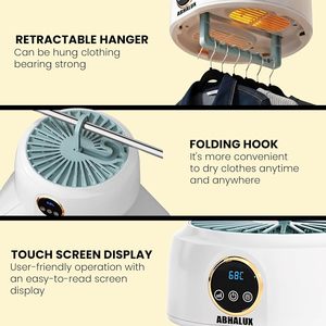 <span class=keywords><strong>Sèche</strong></span>-<span class=keywords><strong>linge</strong></span> automatique compact pour les voyages, fonction de séchage des chaussures - pliable, silencieux (40 dB), idéal pour la voiture, l'extérieur, les étudiants et les familles - Product Image 6