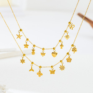 คอลเลกชันจี้มินิรูปดอกไม้และธรรมชาติ |   สแตนเลสสตีลเคลือบทอง 18K แบบ PVD |   ผีเสื้อ, ปลาดาว, โคลเวอร์, หัวใจ และอื่นๆ - Product Image 2