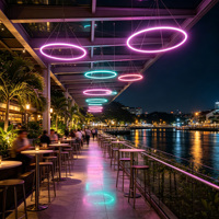 Lámpara LED Circular RGBW Moderna, Resistente al Agua IP65, para Decoración Comercial en Centros Comerciales, Hoteles y Proyectos Arquitectónicos