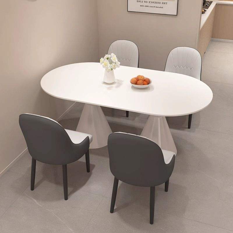 Table + large white leather lightning chair