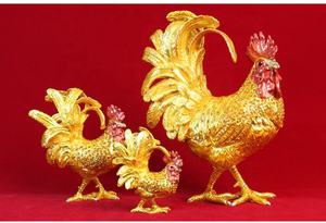 2024 creativo nuevo diseño estilo chino puro hecho a mano Gallo <span class=keywords><strong>Metal</strong></span> esmalte joyero para decoración del hogar - Product Image 4