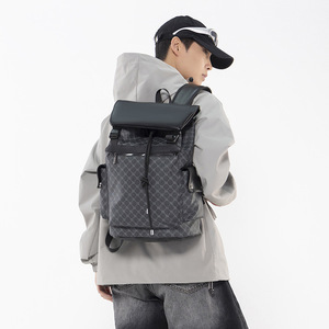 Bolso de hombro informal, moderno, <span class=keywords><strong>mochila</strong></span> de viaje, de mezclilla, poliéster, colores contrastantes, gran capacidad, <span class=keywords><strong>mochila</strong></span> escolar para estudiantes, para ir al trabajo, negocios - Product Image 4