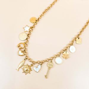 Collar con Colgante de Cadena de Acero Inoxidable Color Oro 18K, Estilo Moderno, con Llave del Amor, para DIY, Nueva Moda en Europa y Estados Unidos - Product Image 4