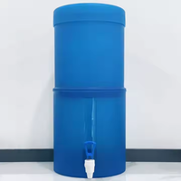 Filtre à gravité de comptoir capacité 20L système de filtre à eau alimenté par gravité en plastique bleu pour les voyages de camping