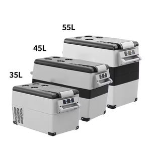 45L Dual-Zone Portable Cooler Box 12V/24V Car <strong>Fridge</strong> Compressor Freezer for Camping for Vehicles Made of Durable Plastic - Product Image 1