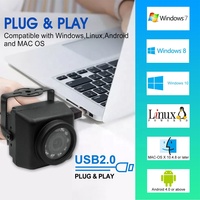 Mini Cámara USB UVC con Visión Nocturna, 1080P, IP65 Impermeable, 10 Leds IR de 940nm, para Autos, Flotas de Vehículos y Nidos de Aves