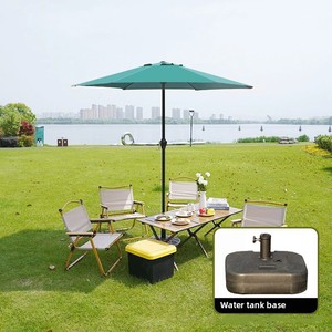 <span class=keywords><strong>Parasol</strong></span> de patio extérieur avec mât central, manivelle, imperméable, protection UV, pour la plage et le camping, auvent portable - Product Image 2