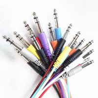 Câble audio stéréo TRS tressé en nylon de qualité supérieure de 6.35mm(1/4) à 6.35mm(1/4) câble audio mâle à mâle pour guitare audio