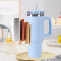 Gobelet isotherme personnalisé à double paroi en acier inoxydable, avec poignée anti-fuite, idéal pour le café en déplacement – Vente chaude