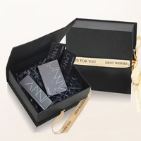 Boîte cadeau de luxe personnalisée avec fermeture magnétique, boîte en carton rigide pliable avec logo pour bijoux, cosmétiques, parfums, emballage