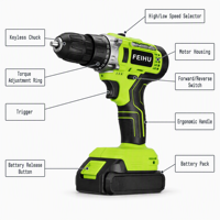 Perceuse sans fil 21V, kit d'outils électriques 108 pièces avec 2 batteries et 1 chargeur pour la réparation et le travail du bois à domicile