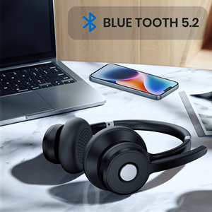 5.2 <strong>Bluetooth</strong> <strong>Wireless</strong> <strong>Headset</strong> Over Ear Headphone 45+Talk Time with Mute Button Microphone for Cell Phone Business Home Trucker - Product Image 3