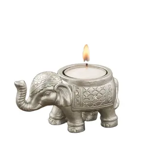 Candelabro de elefante de estilo nórdico para decoración, candelabro de estilo moderno de lujo con luz de estilo indio, ideal para bodas