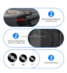 Retro Vinyl Hot Bán đôi Cassette Turntable <span class=keywords><strong>CD</strong></span> ghi <span class=keywords><strong>Player</strong></span> với AM FM Đài phát thanh - Product Image 5