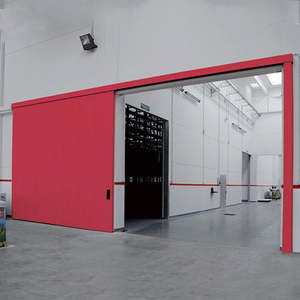 <span class=keywords><strong>Porte</strong></span> <span class=keywords><strong>coulissante</strong></span> en acier à deux panneaux de conception industrielle <span class=keywords><strong>Porte</strong></span> piétonne à section isolée pour entrepôt ou <span class=keywords><strong>garage</strong></span> terminé - Product Image 4