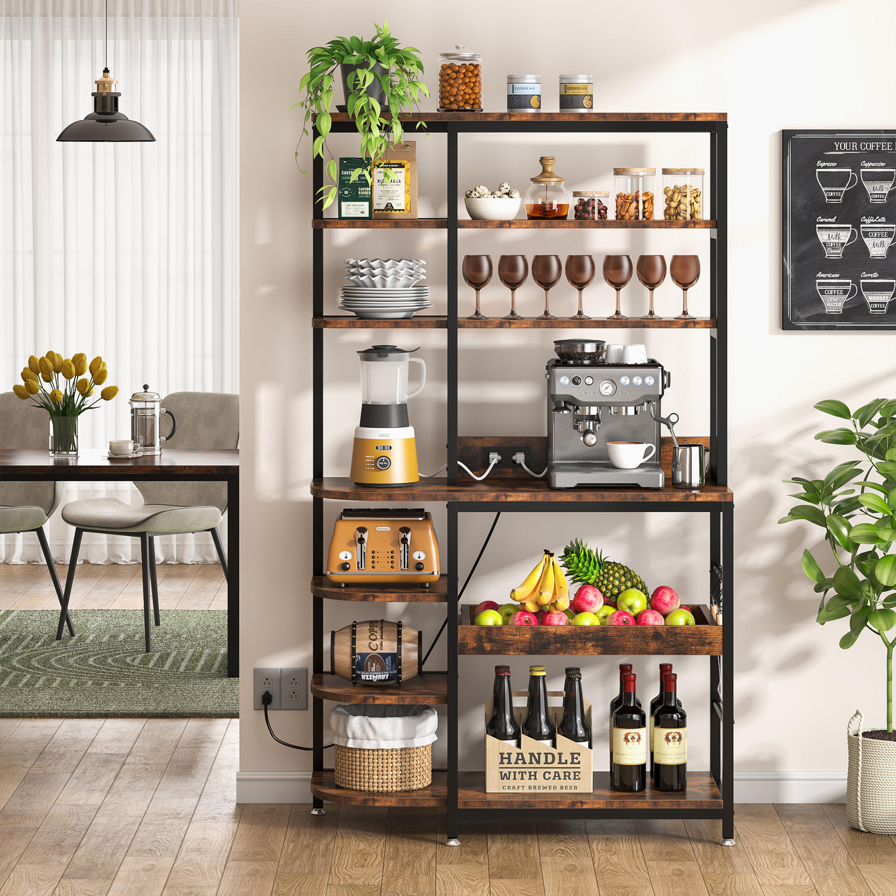 FORABAMB Étagère De Boulangers Avec Prises De Courant, Support Pour