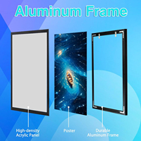 Cadre photo mural suspendu A1-A4 rétroéclairé par LED, écologique, étanche, pour affiches de films, en aluminium, avec boîte à lumière LED à clipser