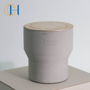 C & H Luxury Home Decoration vaso portacandele in cemento personalizzato da lunedì con coperchio in metallo - Product Image 2