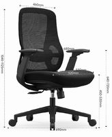 Chaise de bureau ergonomique inclinable personnalisée en maille avec base en éponge, accoudoirs réglables, pivotante, pour bureau à domicile, vente directe usine, MOQ 5