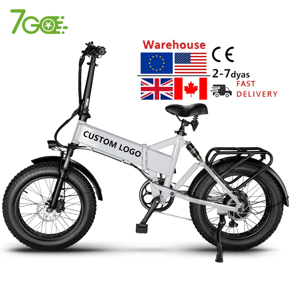 Eu Us Ca Uk Warehouse Sell Velo Electrique Adults City Off Road Bicycle 750W Dual Motor 20 Inch Fat Tire Folding Electric E-Bike