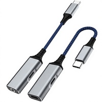Adaptateur JILIAN 2-en-1 avec sortie DC pour la charge et l'audio, Type-C vers prise casque 3,5 mm, avec charge rapide 60 W, adaptateur audio USB