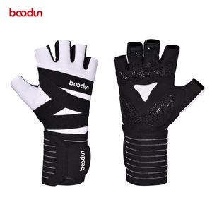 Boodun Fitness Gloves <b>Half</b> Finger Anti <b>Slip</b> Weight Lifting Gym Workout Equipment Protection Unisex Black - Product Image 2