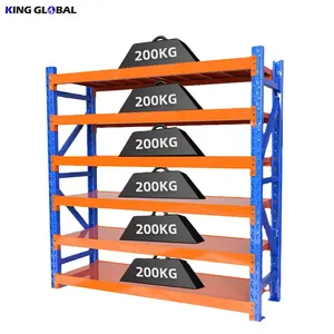 King Global Étagères de rangement légères et résistantes personnalisées Étagères à palettes Étagères de garage Étagères en acier pour unités de rangement Étagères pour entrepôt