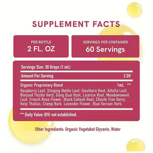 BioFlex Ingrédient personnalisé 60 ml Gouttes liquides pour l'équilibre hormonal féminin Complément alimentaire pour les femmes souffrant de SPM et de ménopause Formule à base de plantes pour adultes - Product Image 2