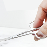 Outils de maquillage professionnels de vente chaude ciseaux émoussés de sécurité en acier inoxydable ciseaux à cheveux de nez à pointe ronde et droite