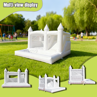 Château gonflable blanc avec toboggan gonflable Offre Spéciale Mini Pvc rebond sautant maison videur avec toboggan pour enfants enfants adultes