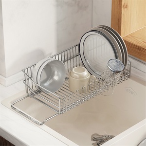 304 Stainless Steel Standing Type Double Tier Modern Kitchen Sink Mounted <b>Dish</b> Drain <b>Rack</b> - Product Image 1