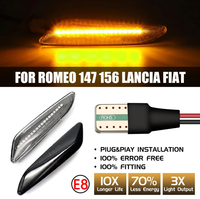 2 pièces de feux latéraux dynamiques à LED, lampe de répéteur de clignotant de voiture pour Alfa Romeo 47typ 156typ 156 Sportwagon typ pour Lancia